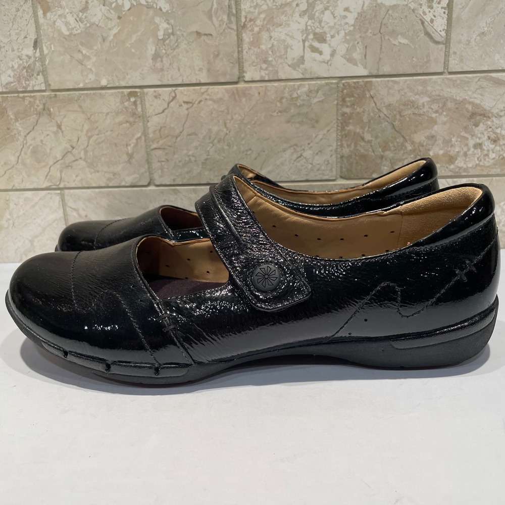 Clarks Womens Black Patent Leather Slip Resistant Mary Jane Shoes Size 10M - Picture 1 of 8